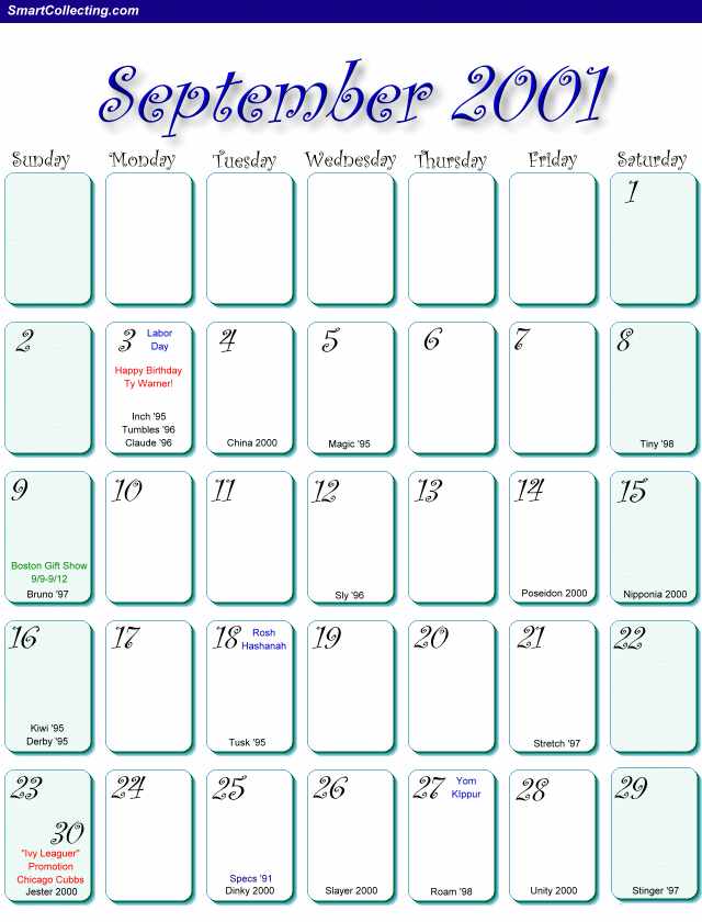 September 2001 Calendar Search Results Calendar 2015
